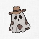 Cow Boy Ghost Boo Embroidery Design - 5 Sizes