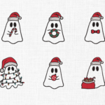 Christmas Ghost bundle Embroidery Design - 5 Sizes