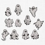 Halloween Ghost Bundle Embroidery Design - 5 Sizes