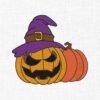 Halloween Pumpkin In Hat Embroidery Design - 5 Sizes