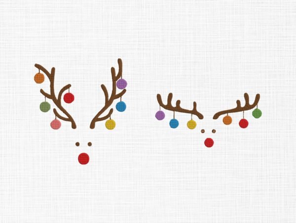 Decorating Deer Antlers Embroidery Design - 5 Sizes