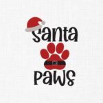 Santa Paws Embroidery Design - 5 Sizes