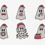 Christmas Ghost bundle Embroidery Design - 5 Sizes