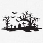 Halloween Graveyard Embroidery Design - 5 Sizes