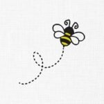 Honey Bee With Tail Embroidery Design - 6 Sizes
