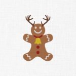 Christmas Cookie With Deer Antlers Embroidery Design - 5 Sizes