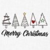 Merry Christmas With Tree Embroidery Designs - 5 Sizes