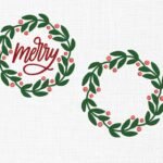 Christmas Wreath Embroidery Design - 5 Sizes
