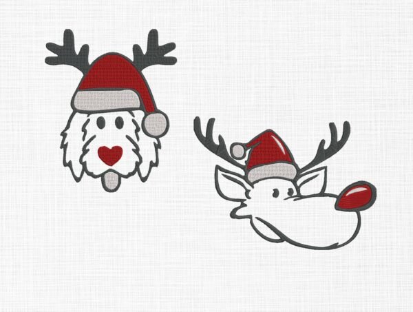 Christmas Dogs Bundle Embroidery Design - 5 Sizes