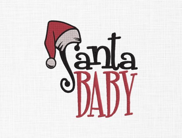 Santa Baby With Santa Cap Embroidery Design - 5 Sizes