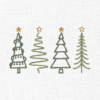 Christmas Doodle Trees Embroidery Design - 5 Sizes