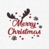 Merry Christmas Deer Antlers Embroidery Design - 5 Sizes