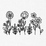 Meadow Flowers Embroidery Design - 5 Sizes