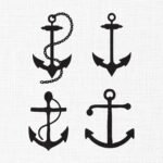 Silhouette Anchor Bundle Embroidery Design - 5 Sizes