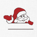 Santa Monogram Embroidery Design - 5 Sizes