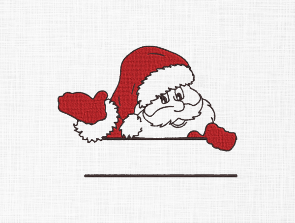 Santa Monogram Embroidery Design - 5 Sizes