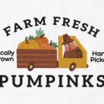 Farm Fresh Pumpkin Embroidery Design - 6 Sizes