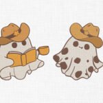 Cute Cowboy Ghost Embroidery Design - 5 Sizes