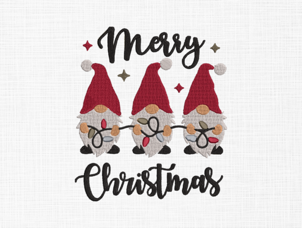 Christmas Gnomes Embroidery Design - 5 Sizes