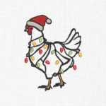 Christmas Chicken Embroidery Design - 5 Sizes