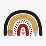 Teachers Day Rainbow Embroidery Design - 5 Sizes