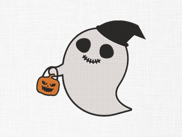 Cute Ghost Embroidery Design - 5 Sizes