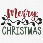 Merry Christmas Embroidery Design - 5 Sizes