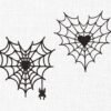Heart shape Web Embroidery Design - 5 Sizes
