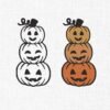 Pumpkins Stacked Embroidery Design - 5 Sizes