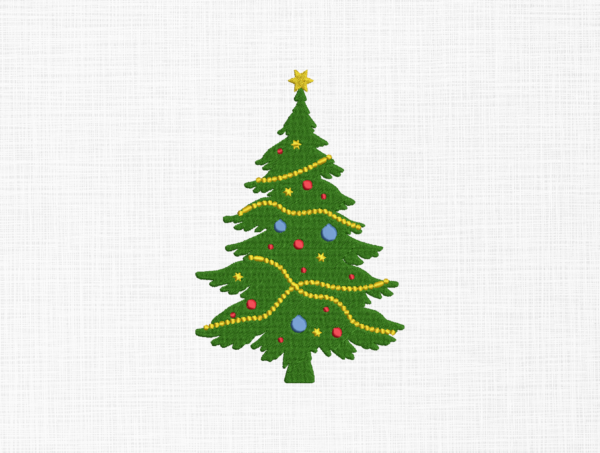 Christmas Tree Embroidery Design - 5 Sizes