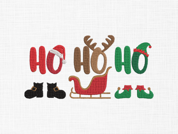 Christmas Ho ho ho Embroidery Design - 5 Sizes