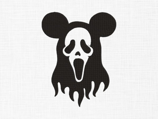 Scary Ghost Embroidery Design - 6 Sizes