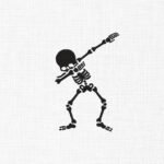 Dab Skeleton Embroidery Design - 5 Sizes
