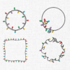 Christmas Lights Frame Embroidery Design - 5 Sizes