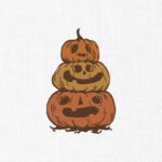 Pumpkin Stacked Embroidery Design - 4 Sizes