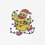Christmas Chicken with lights Embroidery Design - 5 Sizes