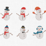 Christmas Snowman bundle Embroidery Design - 5 Sizes