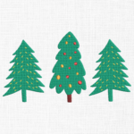 Christmas Trees Embroidery Design - 5 Sizes