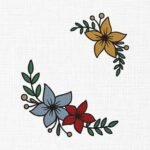 Floral Border Line Embroidery Design - 5 Sizes