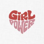 Girl Power Heart Embroidery Design - 5 Sizes