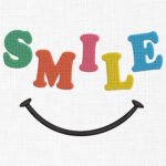 Smiley Smile Embroidery Design - 5 Sizes