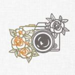 Floral Camera Embroidery Design - 4 Sizes