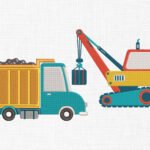 Excavator Trucks Embroidery Design - 5 Sizes
