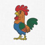 Cute Rooster Embroidery Design - 5 Sizes