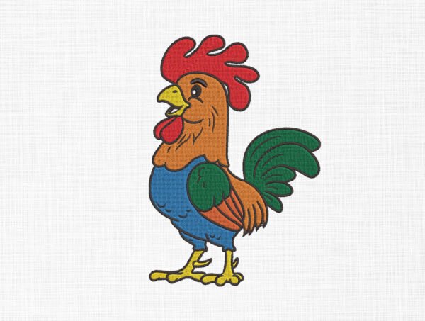 Cute Rooster Embroidery Design - 5 Sizes