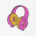 Donut Headphones Embroidery Design - 5 Sizes