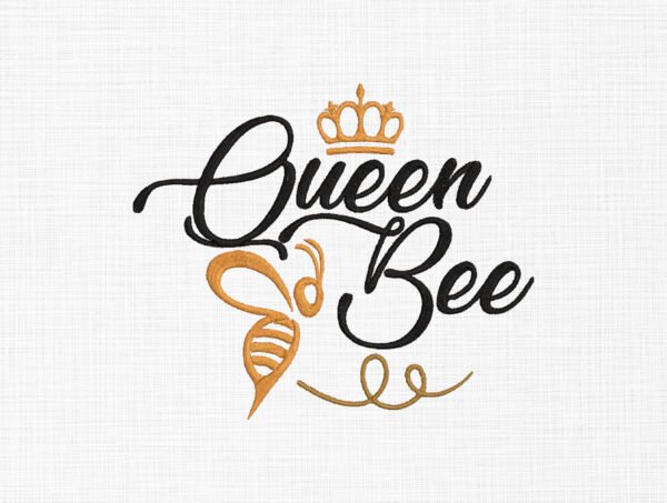 Queen Bee Embroidery Design - 5 Sizes