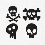 Skull With Bones Bundle Embroidery Design - 5 Sizes