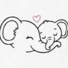 Elephant Mother Love Embroidery Design - 5 Sizes