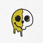 Melting Skull Face Embroidery Design - 5 Sizes